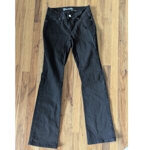 Wrangler Womens Black Bootcut Jeans Mid Rise Stretch‎ Denim 09MWZBK 7/8x34